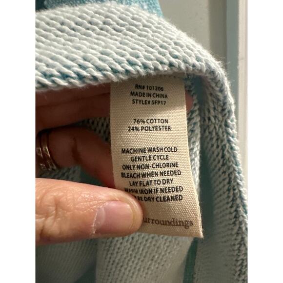 Soft Surroundings Santorini Shores Teal Heather Cowl Neck Pullover size 1X - Picture 6 of 8
